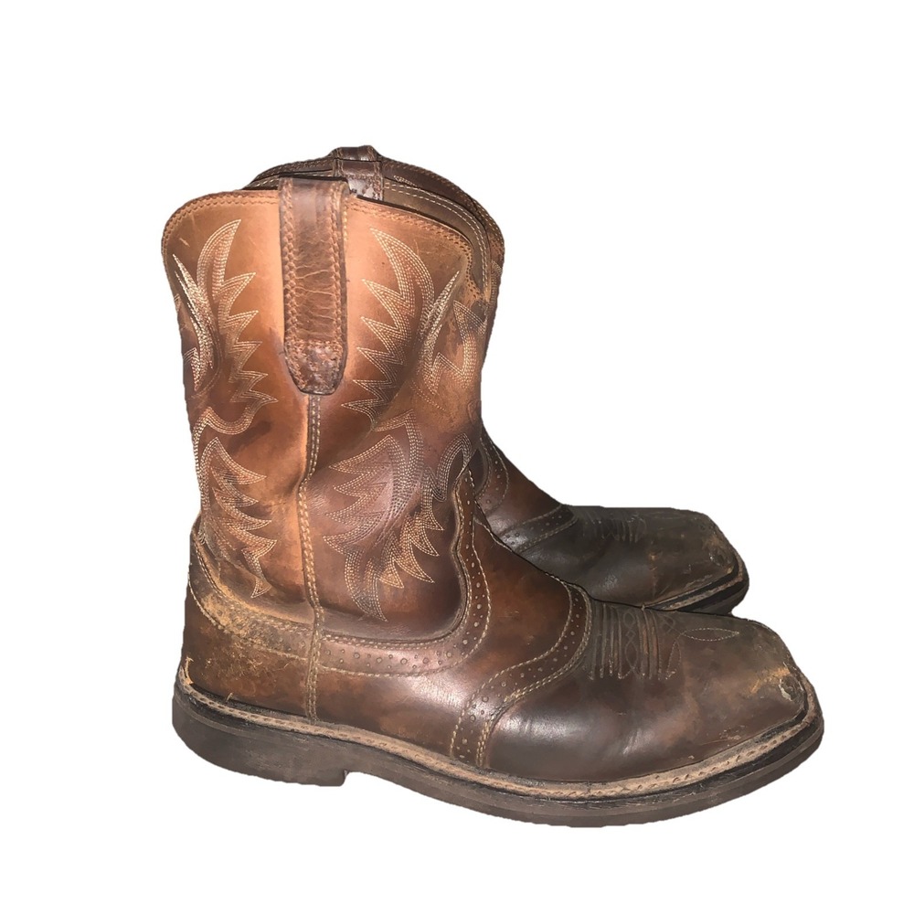 Ariat Men's 11EE Work Boots Brown Leather Western Cowboy ASTM F2413-18 Steel Toe
